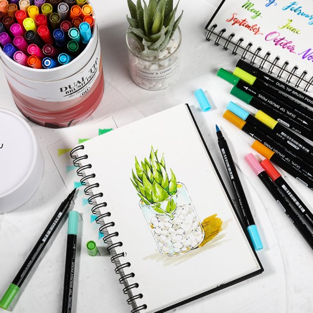 Mobee - 60-Stk Akvarel Brushpen St