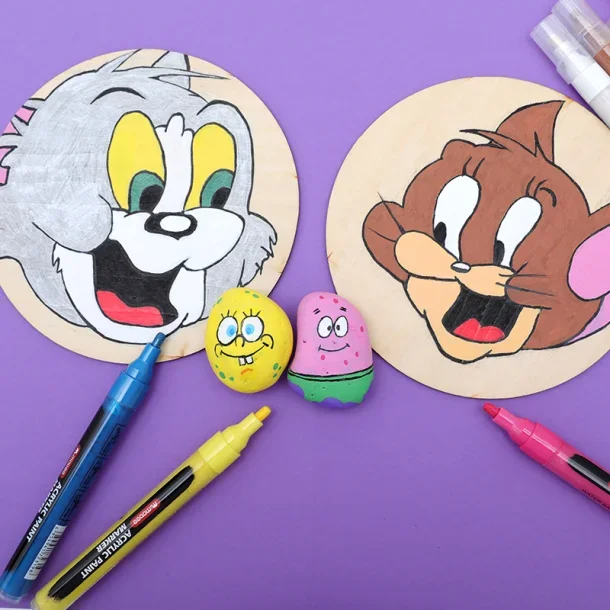 Mobee Stenmalingspakke - Akryltusch 20-Pak + Lak