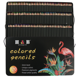 H&B Oliebaserede Farveblyanter i Metalske - 120-stk. 