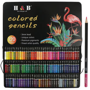 H&B Oliebaserede Farveblyanter i Metalske - 120-stk. 