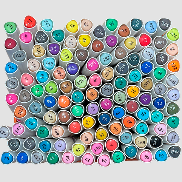 Roholt Studio 120 Twinmarkers Brush- &amp; Chiseltip - Alkoholbaseret