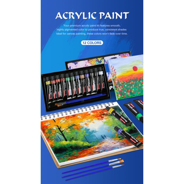 Mobee - Akrylmaling 12-Pak