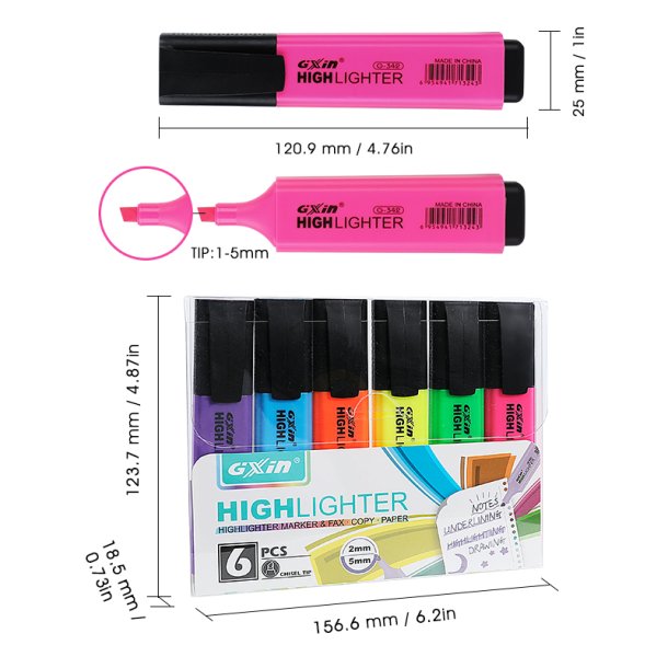Mobee - Highlighters Neonfarver 6-pak