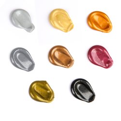 Mobee Akrylmalingst 75 ml. Metalliske Farver - 8-Pak