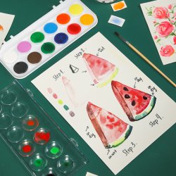 Mobee Akvarelst i Plastikske - 12-Pak