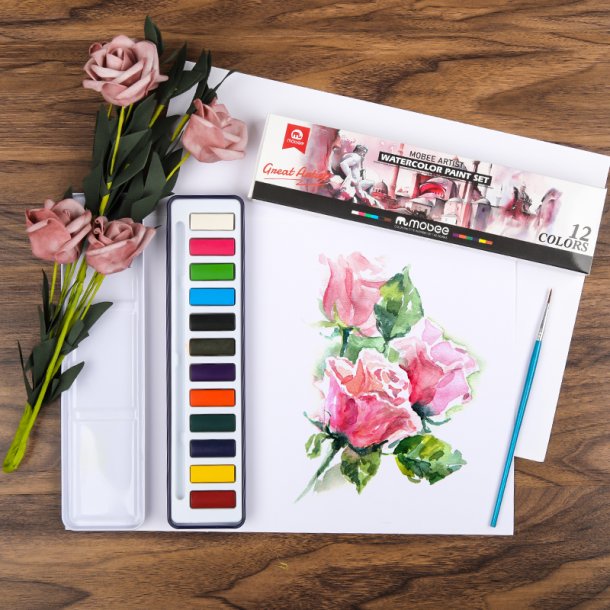 Mobee Akvarelst i Metaletui - 12-Pak