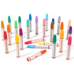 Mobee Farvede Oliepasteller - 24-Pak