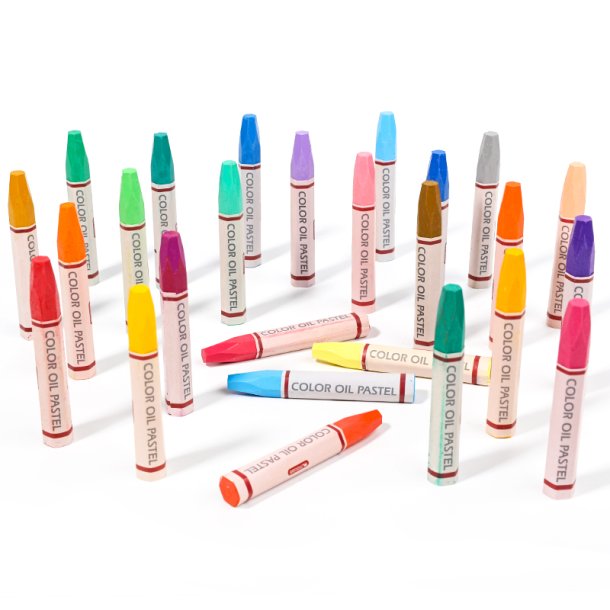 Mobee Farvede Oliepasteller - 24-Pak