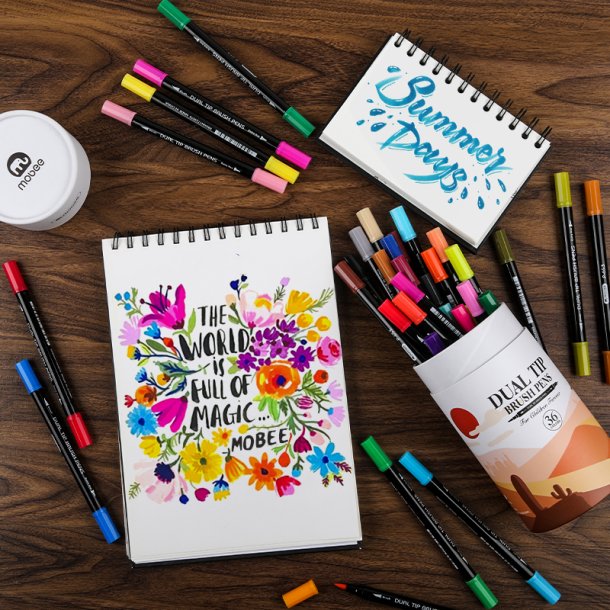 Mobee - 36-Pak Dual Tip Brushpens