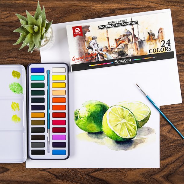 Mobee Akvarelst i Metaletui - 24-Pak