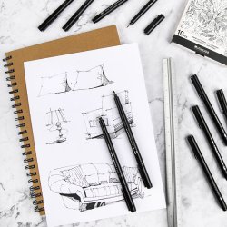 Mobee - Sorte Kalligrafipenne 10-Pak