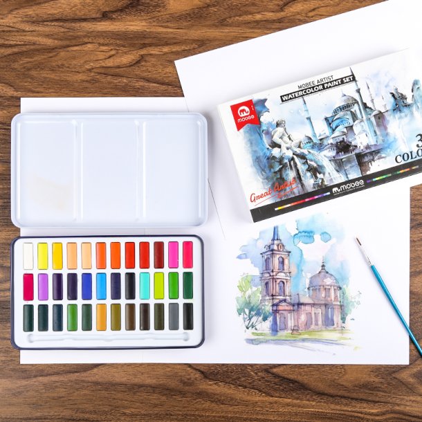 Mobee Akvarelst i Metaletui - 36-Pak