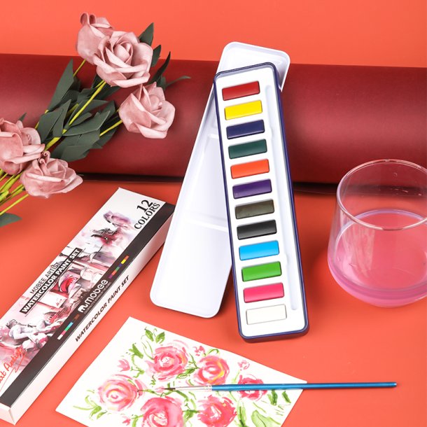 Mobee Akvarelst i Metaletui - 12-Pak