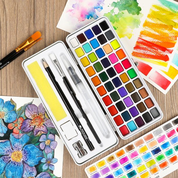 Mobee Akvarelst i Etui med Tilbehr - 50-Pak