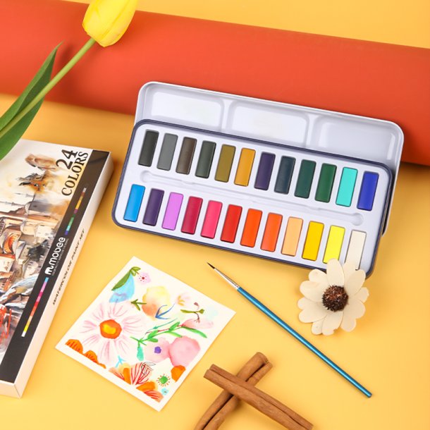 Mobee Akvarelst i Metaletui - 24-Pak