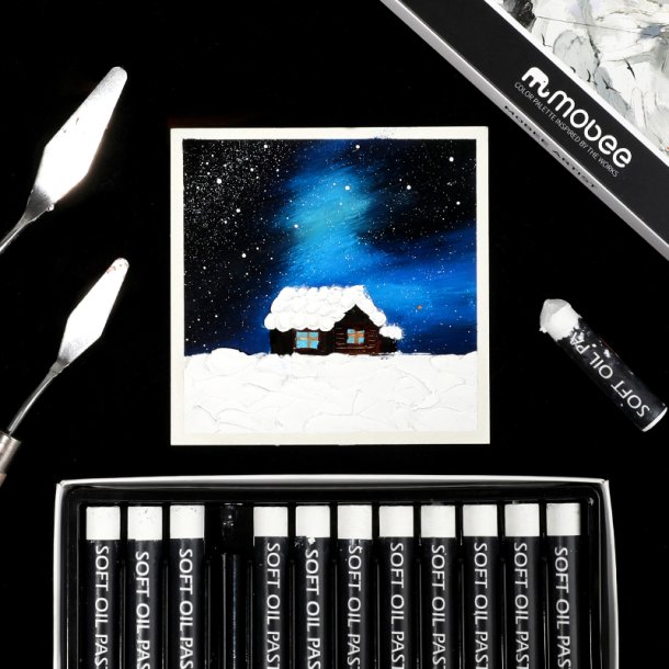 Mobee Hvide Oliepasteller - 12-pak