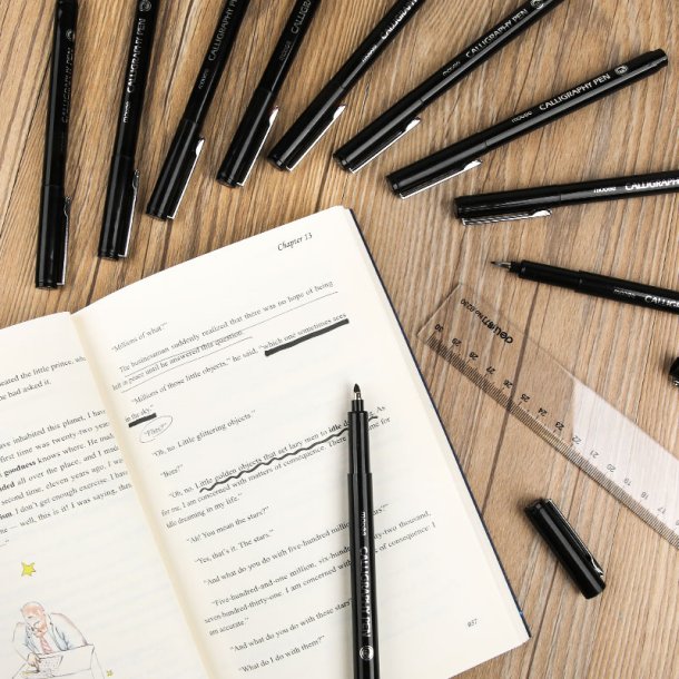 Mobee - Sorte Kalligrafipenne 10-Pak