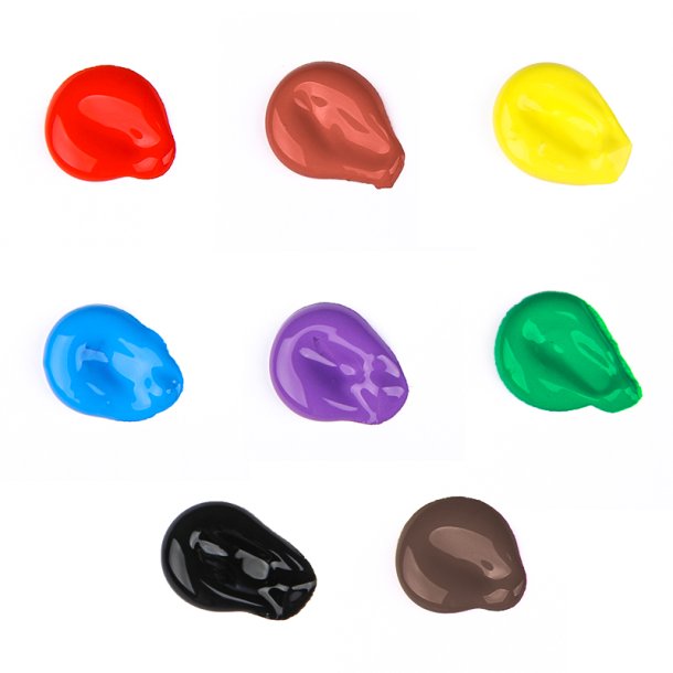 Mobee Akrylmalingst 75 ml. Klassiske Farver - 8-Pak