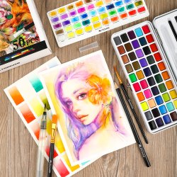 Mobee Akvarelst i Etui med Tilbehr - 50-Pak