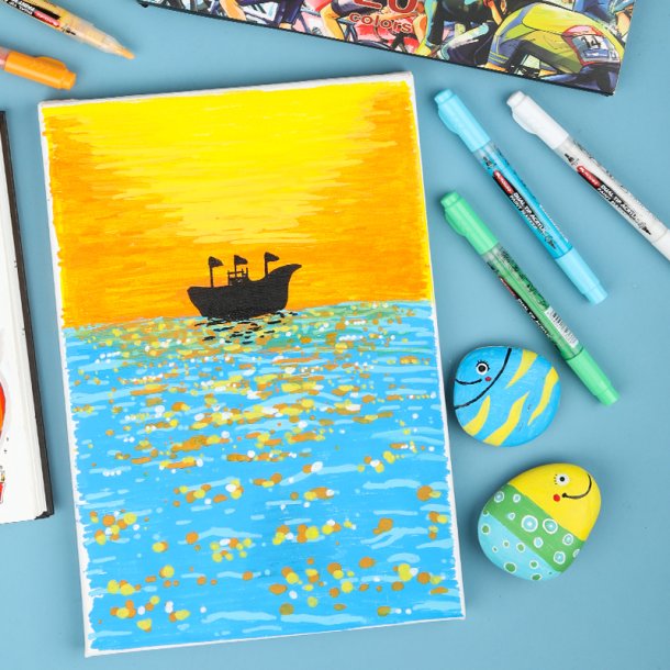 Mobee - Dobbeltendede Akryltuscher 20-Pak