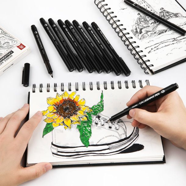 Mobee - Sorte Kalligrafipenne 10-Pak