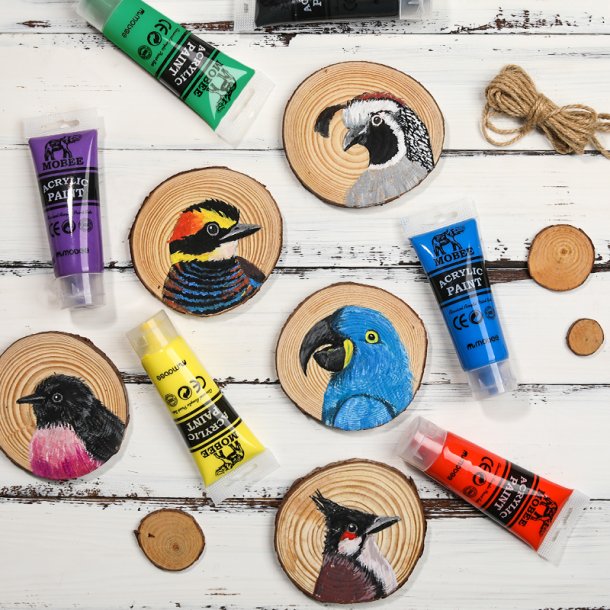 Mobee Akrylmalingst 75 ml. Klassiske Farver - 8-Pak