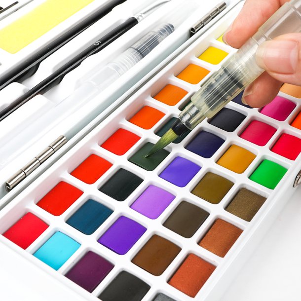 Mobee Akvarelst i Etui med Tilbehr - 50-Pak