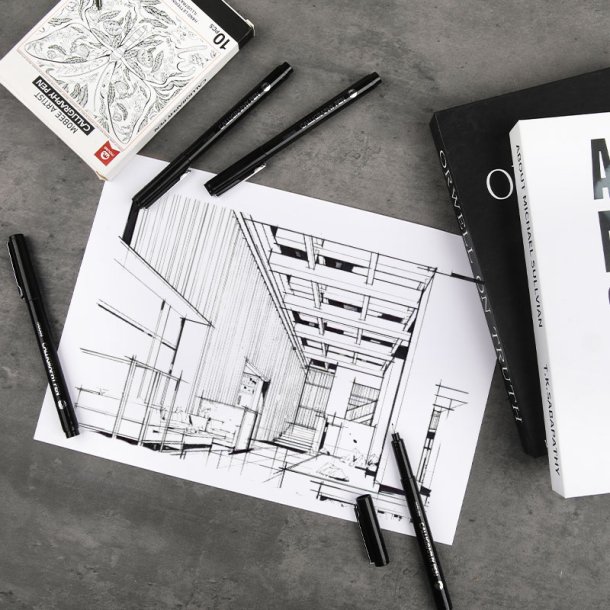 Mobee - Sorte Kalligrafipenne 10-Pak