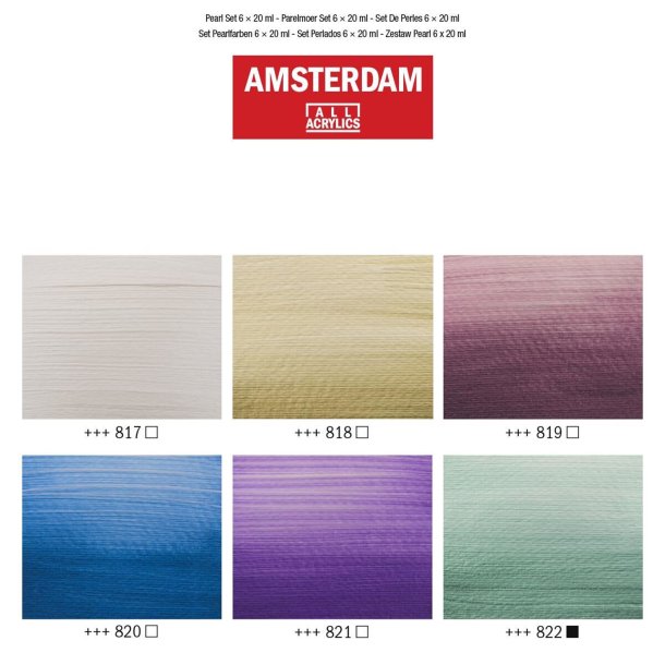 Amsterdam Akrylmaling, Pearl, 6x20 ML.