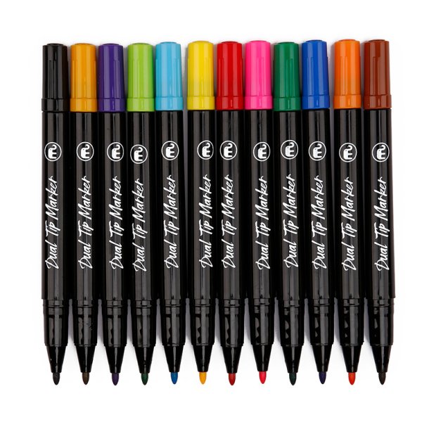 Mobee - Dobbeltendet Marker Fine &amp; Extra Fine 12-Pak