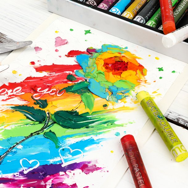 Mobee Vandoplselige Oliepasteller - 24+2-Pak