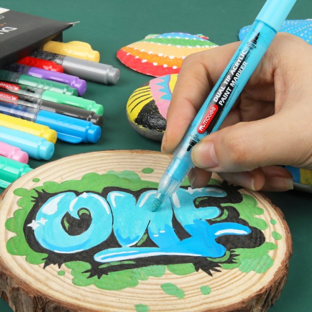 Mobee - Dobbeltendede Akryltuscher 20-Pak