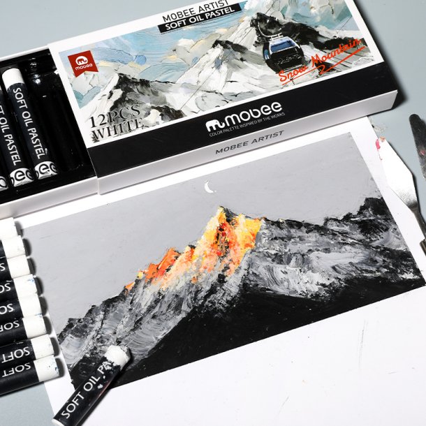 Mobee Hvide Oliepasteller - 12-pak