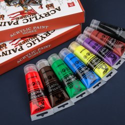 Mobee Akrylmalingst 75 ml. Klassiske Farver - 8-Pak