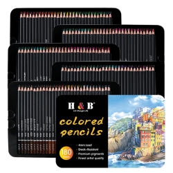 H&B Oliebaserede Farveblyanter i Metalske - 180-stk.