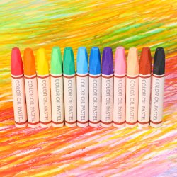 Mobee Farvede Oliepasteller - 12-Pak