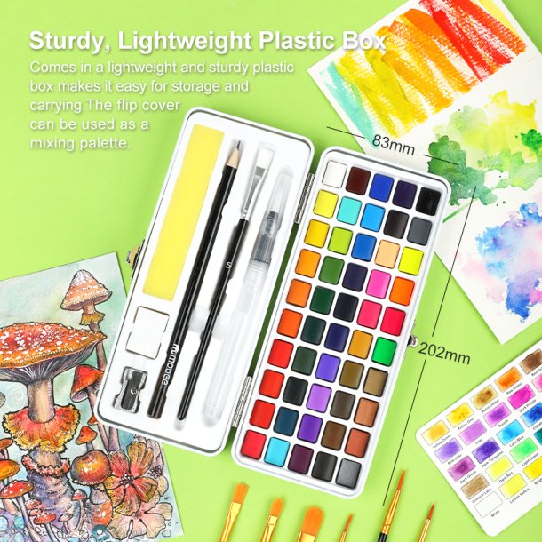 Mobee Akvarelst i Etui med Tilbehr - 50-Pak