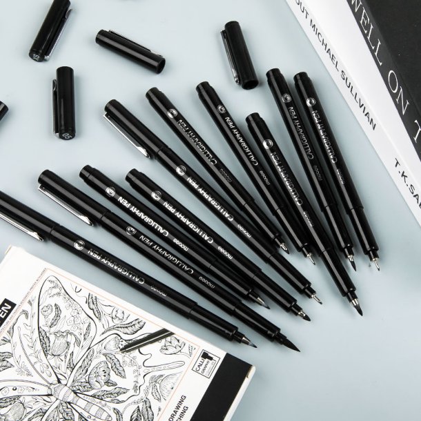 Mobee - Sorte Kalligrafipenne 10-Pak