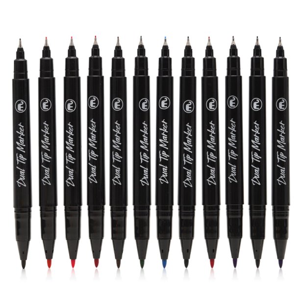 Mobee - Dobbeltendet Marker Fine &amp; Extra Fine 12-Pak