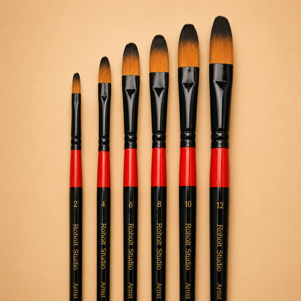 Roholt Studio Kunstnerpensels�t 6-Pak - Oval