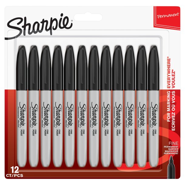Sharpie "Black St" Permanente Tuscher - 12-Pak