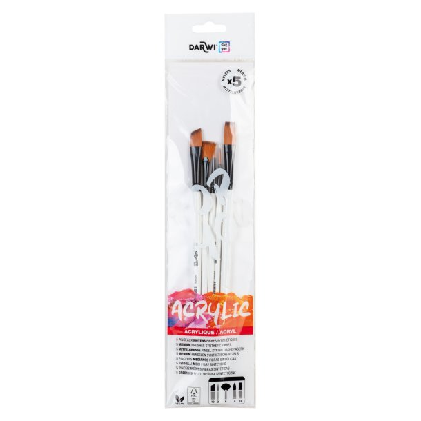 Darwi Acrylic Pensels�t 5-Pak 