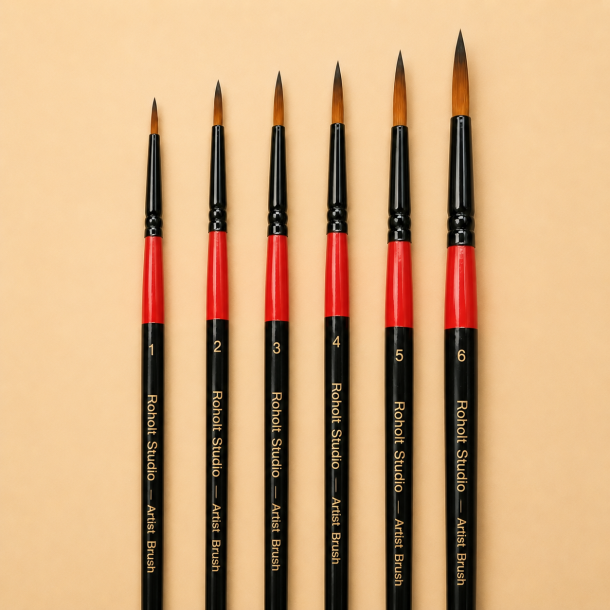 Roholt Studio Kunstnerpensels�t 6-Pak - Rund