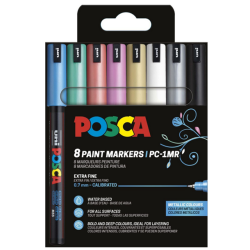 POSCA PC-1MR0,7 mm (Metallic) (8 stk)