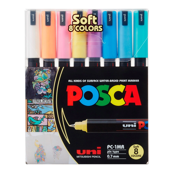 Posca Soft 8 Colors PC-1MR 0,7 mm (8stk)