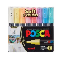 Posca Soft 8 Colors PC-1M 0,7-1 mm (8 stk)