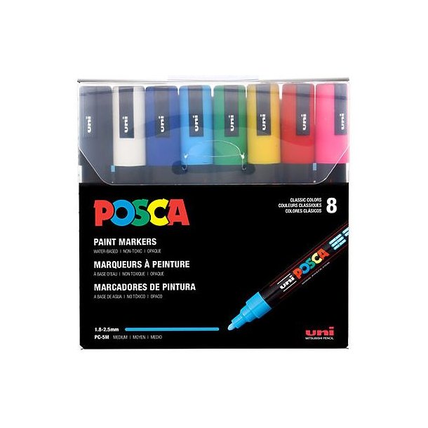 POSCA PC-5M 1,8 - 2,5 mm basis 8-pak
