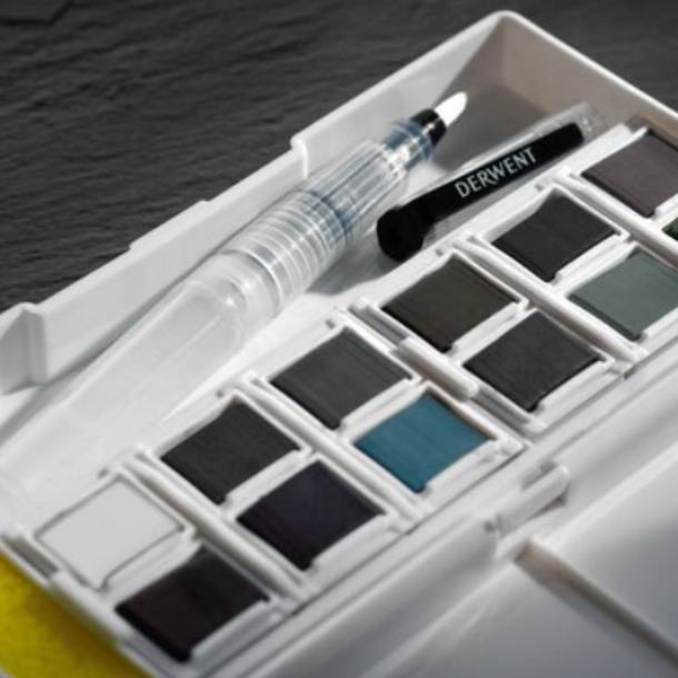 Derwent Vandoplseligt Tonet Kul - 12-Pak