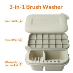 Penselsvasker med palette i plast