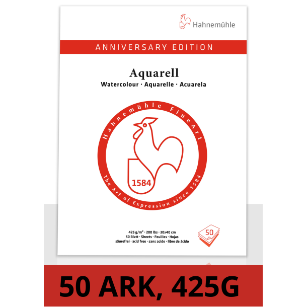 Hahnemühle Akvarelblok Anniversary Edition 425gram/50 ark